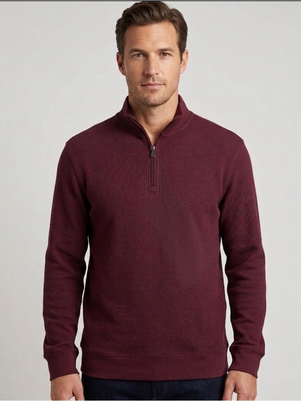 Daniel Cremieux Signature Men’s Honeycomb Quarter-Zip Pullover – Size L NWT